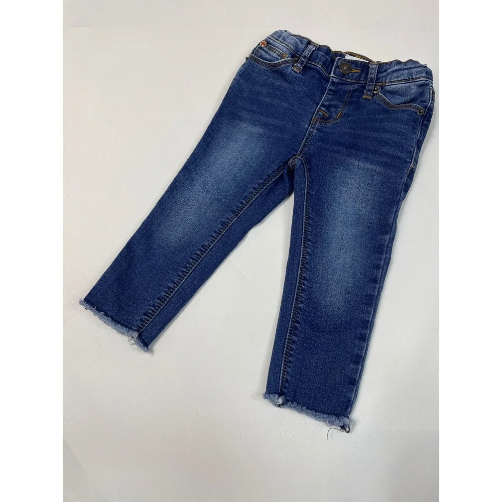 Hudson Kids Jeans Blue Distressed Raw Hem Adjustable Waist Size 18‎ Months